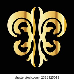 Kostenlose Vektor Mini-Ornamente Retro klassische Vintage Gold Farbe mit schwarzem Hintergrund bearbeitbar für Ihre Bedürfnisse, Web, Design, Druck, Poster-frei Vektorbild