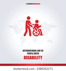 Free Vector Minimal International Day of People with Disability Social Media Concept