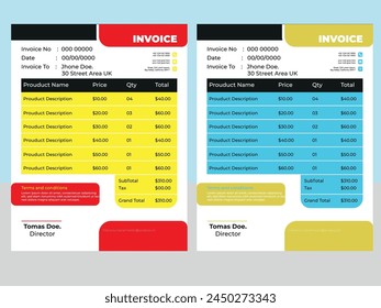 Free vector minimal invoice template Design