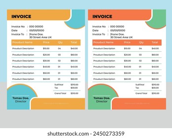 Free vector minimal invoice template Design