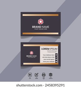 Free vector minimal, modern black and golden business card template