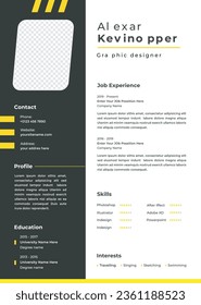 Free vector minimalist cv template with photo space