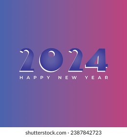 Free vector modern 2024 new year background design vector