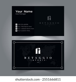 Free Vector Modern Black Business Card