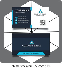 Free vector modern black and dark blue business card design
