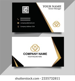 Free vector modern black and gold business card design