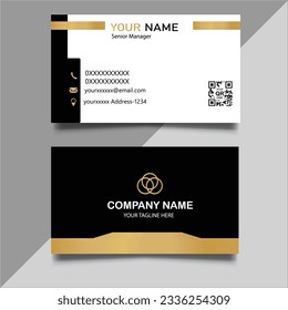 Diseño de tarjetas de negocios en negro y oro libre vectorial
