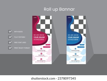 Free vector modern business roll up banner