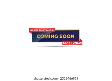 Free vector modern coming soon under construction sticker banner illustration