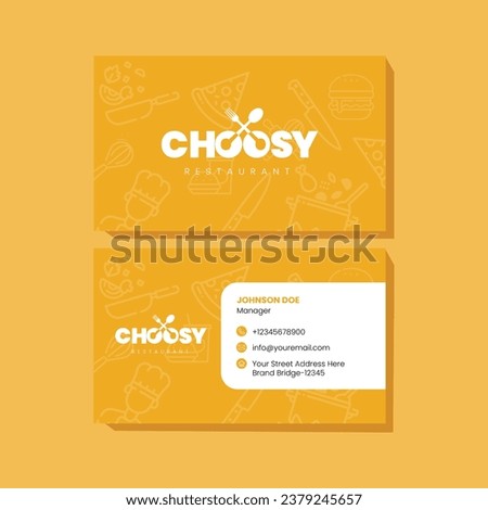 Free vector modern creative choosy restaurant business card template design