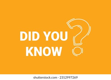 Free vector modern Did you know with question mark