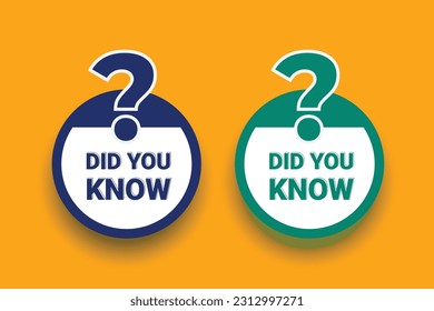 Free vector modern Did you know with question mark