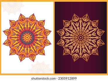 Free vector modern element floral frame style colorful mandala design 
