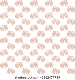 Free vector modern set of hand drawn patterns for oktoberfest design
