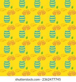 Kostenlose Vektormoderne, handgezeichnete Muster für das Oktoberfest-Design