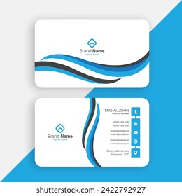 libre vector moderno diseño de tarjeta de visita azul cielo