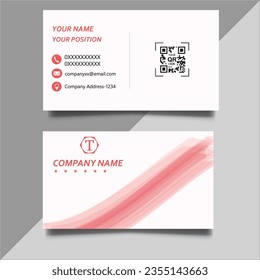 Free vector modern soft pink wave style business card template vector