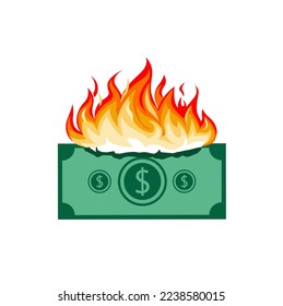 Free vector money burning isolated on white background