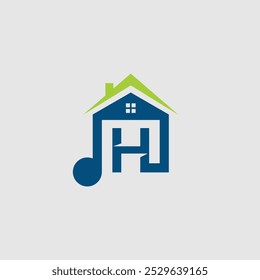 Free Vector Music Home Logo With Letter H