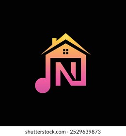 Free Vector Music Home Logo With Letter N