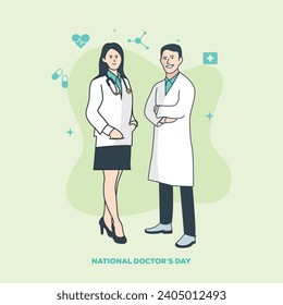 Free vector national doctor's day Illustration template