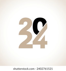 Kostenlose Vektorgrafik im neuen Jahr 2024 Text Typografie Design Element Flyer Banner Design.