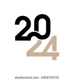 Free vector new year 2024 text typography design element flyer banner design.