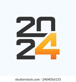 Free vector new year 2024 text typography design element flyer banner design