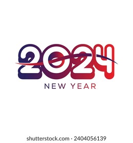 Free vector new year 2024 text typography design element flyer banner design