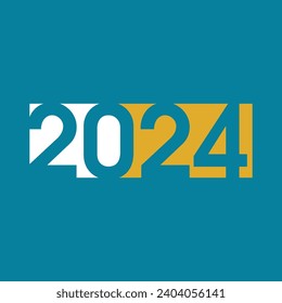 Free vector new year 2024 text typography design element flyer banner design