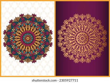 Free vector nice color mandala with floral shapes round ornate design . Decorative vintage ornament.