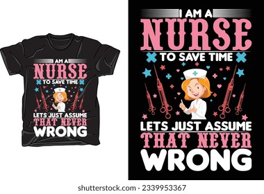 free vector nurse t-shirt design template 