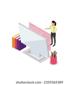 Free vector online learning isometric glow icons set of tutorials for distance education audio books online courses isolated1
