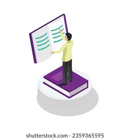Free vector online learning isometric glow icons set of tutorials for distance education audio books online courses isolated1