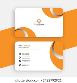 free vector orange elegant professional business card design