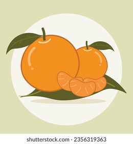 Free vector orange fruit  cartoon 