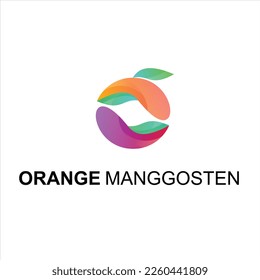 freies Vektororange-Manggosten-Logo, farbig