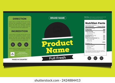 Free vector organic food packaging label design template