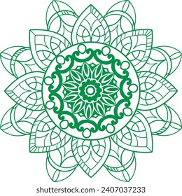 Free vector outline mandala decorative round ornament pattern design.