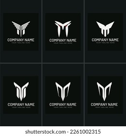 Free vector Pack of Black and white templates with m logos