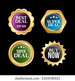 Free vector pack of colorful retro sales stickers
