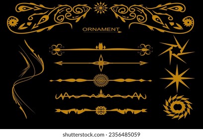 Free vector page dividers. retro decoration, book ornament, chapter and arrow