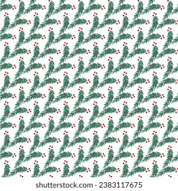 Free vector pattern of hand drawn mistletoe .