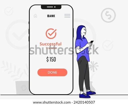 Free vector pay by smart phone wallet transaction sending digital from one mobile phone to another vector flat illustration