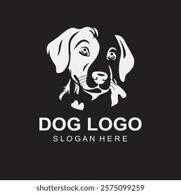 Free Vector Peeking Dog Logo.