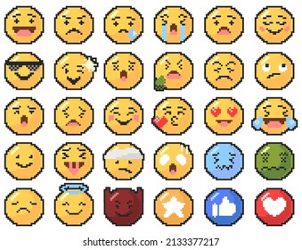 Emoticonos de estilo de píxeles vectoriales libres
