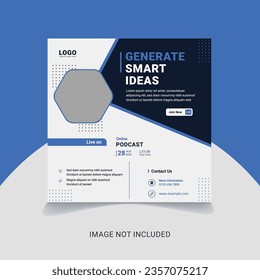Free Vector post for webinar event business and corporate social media banner or Instagram post template Design