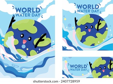 Free vector poster of world water day event hand-drawn world health