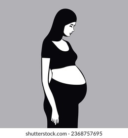 Free Vector pregnant woman silhouette