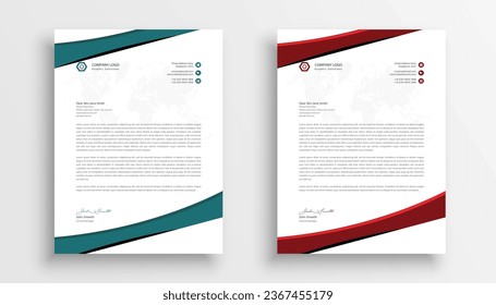 Free vector professional business letterhead template design